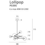 MaxLight P0395 LAMPA WISZĄCA LOLLIPOP BLACK - MAX-P0395