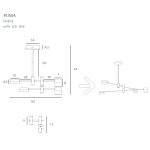MaxLight P0404 LAMPA WISZĄCA PUMA LED 4x 7W BK/GD - MAX-P0404