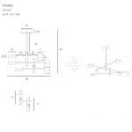 MaxLight P0405 LAMPA WISZĄCA PUMA LED 6x 7W BK/GD - MAX-P0405