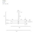 MaxLight P0407 LAMPA WISZĄCA PUMA LED 6x 7W BK/WD LED IP20