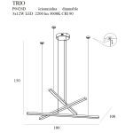 MaxLight P0426D LAMPA WISZĄCA TRIO 3 ZŁOTA ŚCIEMNIALNA - MAX-P0426D