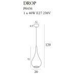 MaxLight P0436 LAMPA WISZĄCA DROP ZŁOTY MATOWY - MAX-P0436