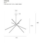 MaxLight P0457 LAMPA WISZĄCA SPIDER ZŁOTA - MAX-P0457