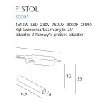 MaxLight S0005 LAMPA DO SZYNOPRZEWODU PISTOL BIAŁY 12W LED - MAX-S0005