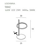 MaxLight T0042 LAMPA BIURKOWA LOZANNA 14W ZŁOTA - MAX-T0042