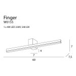 MaxLight W0155 KINKIET FINGER 60 cm BIAŁY IP54 - MAX-W0155