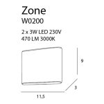 MaxLight W0200 KINKIET ZONE - MAX-W0200
