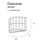 MaxLight W0204 DIAMANTE KINKIET - MAX-W0204