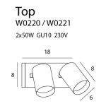 MaxLight W0220 KINKIET TOP2 BIAŁY - MAX-W0220