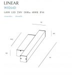 MaxLight W0264 KINKIET LINEAR IP44 BLACK, 18W 4000K ŚCIEMNIALNY - MAX-W0264