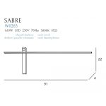 MaxLight W0283 KINKIET SABRE 91 cm CZARNY IP23, ściemnialny z włącznikiem dotykowym - MAX-W0283