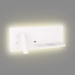   MaxLight W0291 KINKIET SUPERIOR Z GNIAZDEM USB I ŁADOWARKĄ INDUKCYJNĄ BIAŁY LED IP20