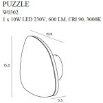 MaxLight W0302 KINKIET PUZZLE M CZARNY - MAX-W0302