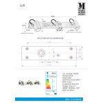 Markslöjd LUX Kinkiet Spot 3L IP44 Stalowy - MS-105475
