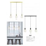 Markslöjd SKY Wisząca 3L Prosta Złota - MS-106335