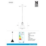 Markslöjd EAGLE Wisząca 1L 22cm Czarna - MS-106552