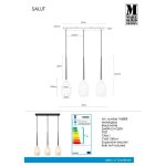 Markslöjd SALUT Wisząca 3L Czarny/Biały - MS-106808