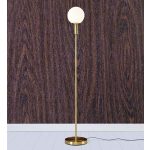 Markslöjd MINNA Podłogowa 1L Mosiądz Szczotkowany/Biały - MS-106867