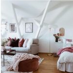 Markslöjd MINNA Podłogowa 1L Mosiądz Szczotkowany/Biały - MS-106867