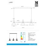 Markslöjd LARRY Wisząca 3L Czarny/Złoty Szczotkowany - MS-106971