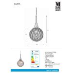 Markslöjd CORA Wisząca 1L Chrom/Brilliant - MS-107066