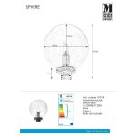 Markslöjd SPHERE Konstrukcja/Klosz Góra Czarny/Przezr. - MS-107119