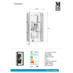 Markslöjd FULHAM Wall 2L Black/Clear IP44 - MS-107182
