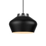 Markslöjd KOM Wisząca 31cm 1L Czarny/Stal  - MS-107378