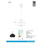 Markslöjd KOM Wisząca 31cm 1L Czarny/Stal  - MS-107378