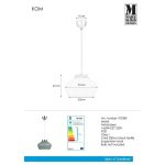 Markslöjd KOM Wisząca 31cm 1L Szary/Stal - MS-107380