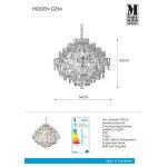 Markslöjd HIDDEN GEM Wisząca 6L Chrom/Przezr./Dymny - MS-107415