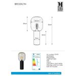 Markslöjd BROOKLYN Table 1L 56cm Black/Smoke - MS-107479