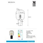 Markslöjd BROOKLYN Table 1L 44cm Black/Smoke - MS-107481