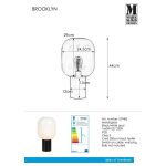 Markslöjd BROOKLYN Table 1L 44cm Black/Opal - MS-107482