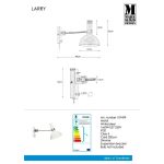 Markslöjd LARRY Wall 1L White/Steel - MS-107499