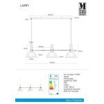 Markslöjd LARRY Wiszący 3L biały/Stal - MS-107500