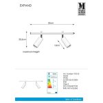 Markslöjd EXPAND Spot 2L 50cm Gu10 Cylinder White - MS-107515