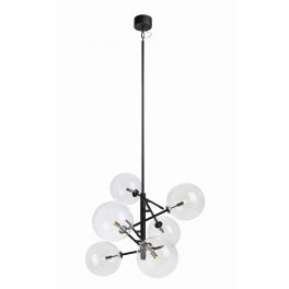 Markslöjd ANDREW Pendant 6L Black/Clear - MS-107748