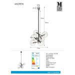 Markslöjd ANDREW Pendant 6L Black/Clear - MS-107748