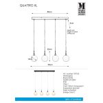 Markslöjd QUATTRO XL Pendant 4L Black/White - MS-107762