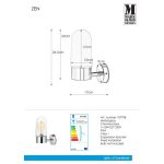Markslöjd ZEN Wall 1L Chrome/Clear IP44 - MS-107798
