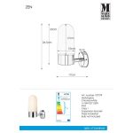 Markslöjd ZEN Wall 1L Chrome/White IP44 - MS-107799