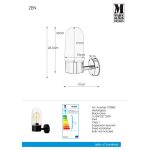 Markslöjd ZEN Wall1L Black/Clear IP44 - MS-107800