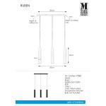 Markslöjd RUBEN Wisząca 3L Czarna - MS-107882