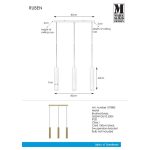 Markslöjd RUBEN Wisząca 3L Złoty Szczotkowany - MS-107883