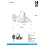 Markslöjd GRIMSBY Kinkiet 1L Antyczny - MS-107908