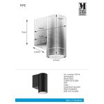 Markslöjd PIPE Kinkiet 1L Czarna IP44 - MS-107914