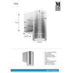 Markslöjd PIPE Kinkiet 1L Aluminium IP44 - MS-107915