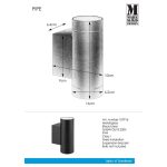 Markslöjd PIPE Kinkiet 2L Czarna IP44 - MS-107916