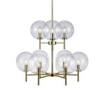 Markslöjd CROWN Wisząca 9L Złoty Szczotkowany/Przeźroczysty - MS-107920